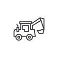 Tractor loader line icon