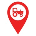 Tractor and location pin Royalty Free Stock Photo