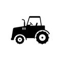 Tractor logo icon vector.Silhouette tractor farming
