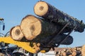 Tractor with logs