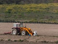 tractor, machine, work, field, countryside, green, colors, sprin Royalty Free Stock Photo