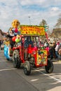 A tractor with the main mascot on the `Stricek` parade