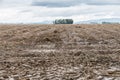 Tractor marks and mud at a wet acre, Bavaria, Germany Royalty Free Stock Photo