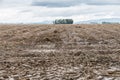 Tractor marks and mud at a wet acre, Bavaria, Germany