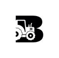 Tractor Monogram Logo Initial Letter B