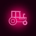 Tractor neon icon. Elements of Transport set. Simple icon for websites, web design, mobile app, info graphics