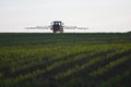 Tractor with pesticide on field