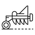 Tractor plough icon, outline style