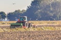 Tractor with Plough at Work Royalty Free Stock Photo