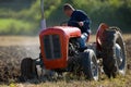 Tractor ploughing field