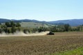 Tractor Working on a Field in Autumn, Bohemian Forest, Czech Republic, Europe