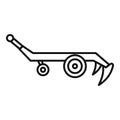 Tractor plow icon, outline style Royalty Free Stock Photo