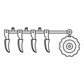 Tractor plow icon, outline style Royalty Free Stock Photo