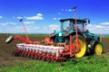 Tractor plowing the field