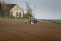 Tractor plowing field Royalty Free Stock Photo