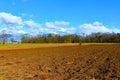 Tractor at plowing the field at sorsko polje