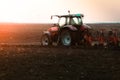 Tractor plowing plow the field