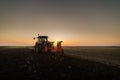 Tractor plowing plow the field