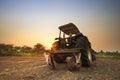 Tractor prepare soil for cultivation