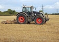 Tractor prepares the field