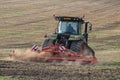 Tractor pulling a Ridged Roller - Yorkshire - England