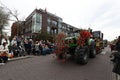 Tractor pulling a trailer at the Flower Parade Bollenstreek