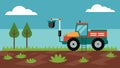 A tractor pulls a soil sampling device collecting data on nutrient levels and moisture content for precise fertilization