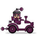 Tractor purple spray mascot costume