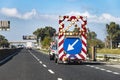 Tractor of road assistence and maintenance company Anas in Italy Royalty Free Stock Photo