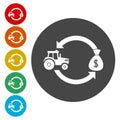 Tractor For Sale icon or sign, vector illustration