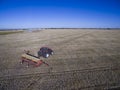 Tractor and seeder, direct sowing in the pampa,