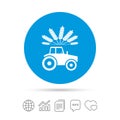 Tractor sign icon. Agricultural industry symbol.