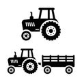 Tractor sign, symbol, icon, label. Vector illustration Royalty Free Stock Photo