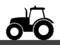 Tractor silhouette on a white background.