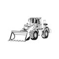 tractor silhouette on white background Royalty Free Stock Photo