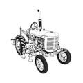 tractor silhouette on white background Royalty Free Stock Photo