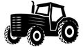 Tractor silhouettes isolated on white background. Clipart