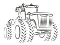 Tractor Sketch. Royalty Free Stock Photo