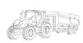 Tractor Sketch. Royalty Free Stock Photo
