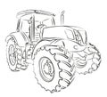 Tractor Sketch. Royalty Free Stock Photo