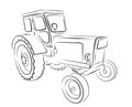 Tractor Sketch. Royalty Free Stock Photo