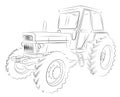 Tractor Sketch. Royalty Free Stock Photo