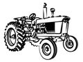 The Tractor Sketch. Royalty Free Stock Photo