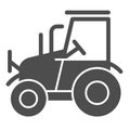 Tractor solid icon. Agrimotor vector illustration isolated on white. Agronomy glyph style design, designed for web and Royalty Free Stock Photo