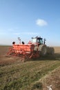 Tractor sow seed Royalty Free Stock Photo