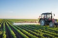 Tractor spraying Royalty Free Stock Photo