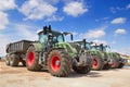 Tractor, standing in a row