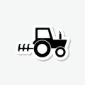 Tractor sticker icon isolated on gray background