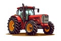 Tractor Sticker On White Background. Generative AI