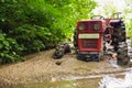 Tractor stuck in the mud